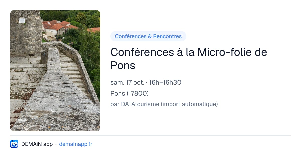 Conférences à la Micro-folie de Pons — Pons