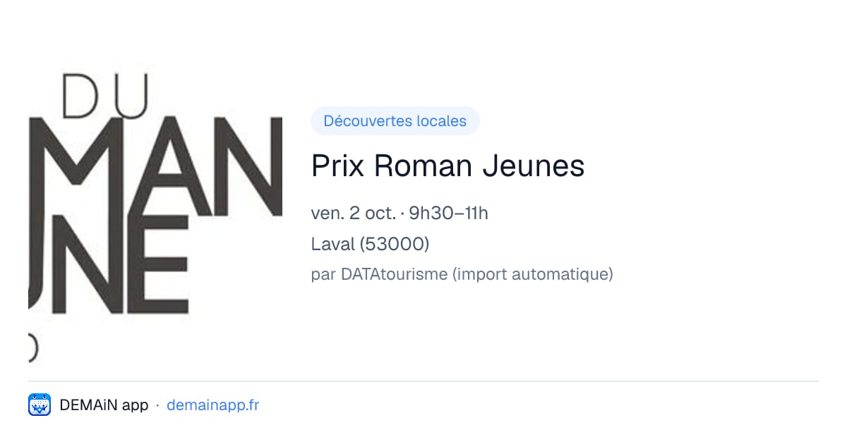 Prix Roman Jeunes — Laval