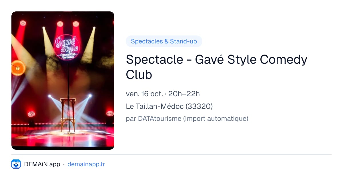 Spectacle - Gavé Style Comedy Club — Le Taillan-Médoc