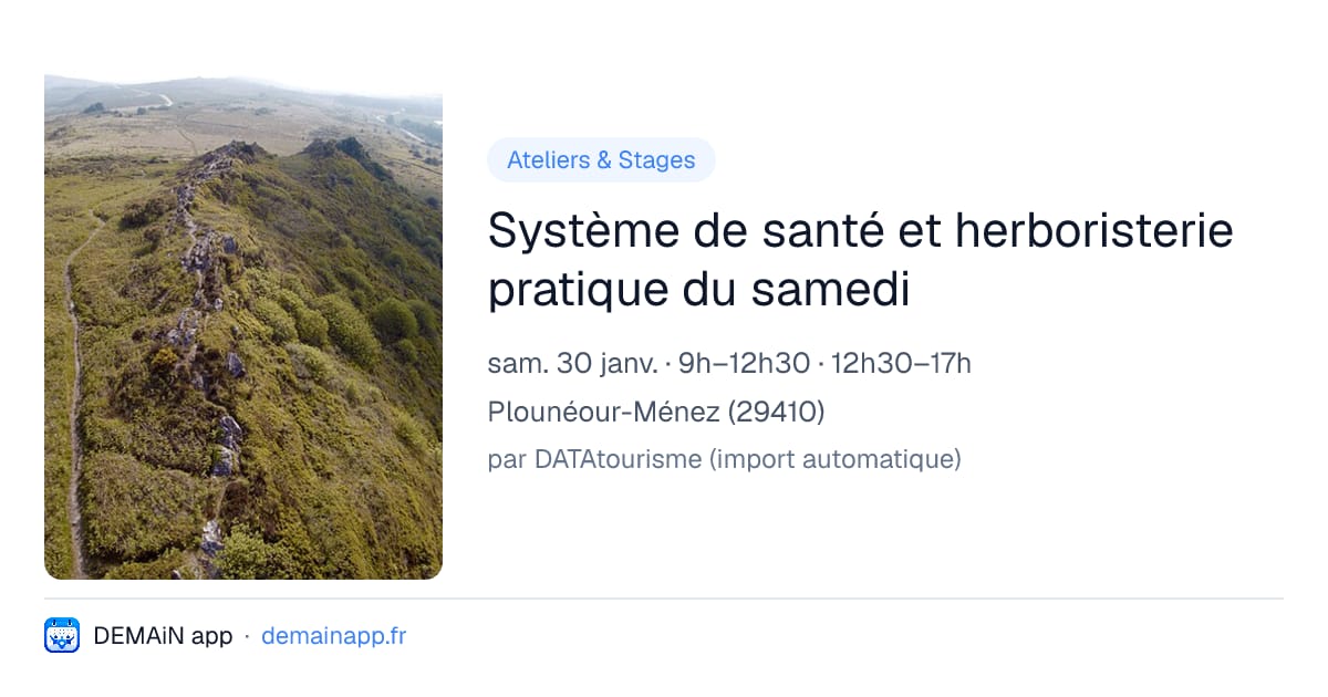 Système de santé et herboristerie pratique du samedi — Plounéour-Ménez