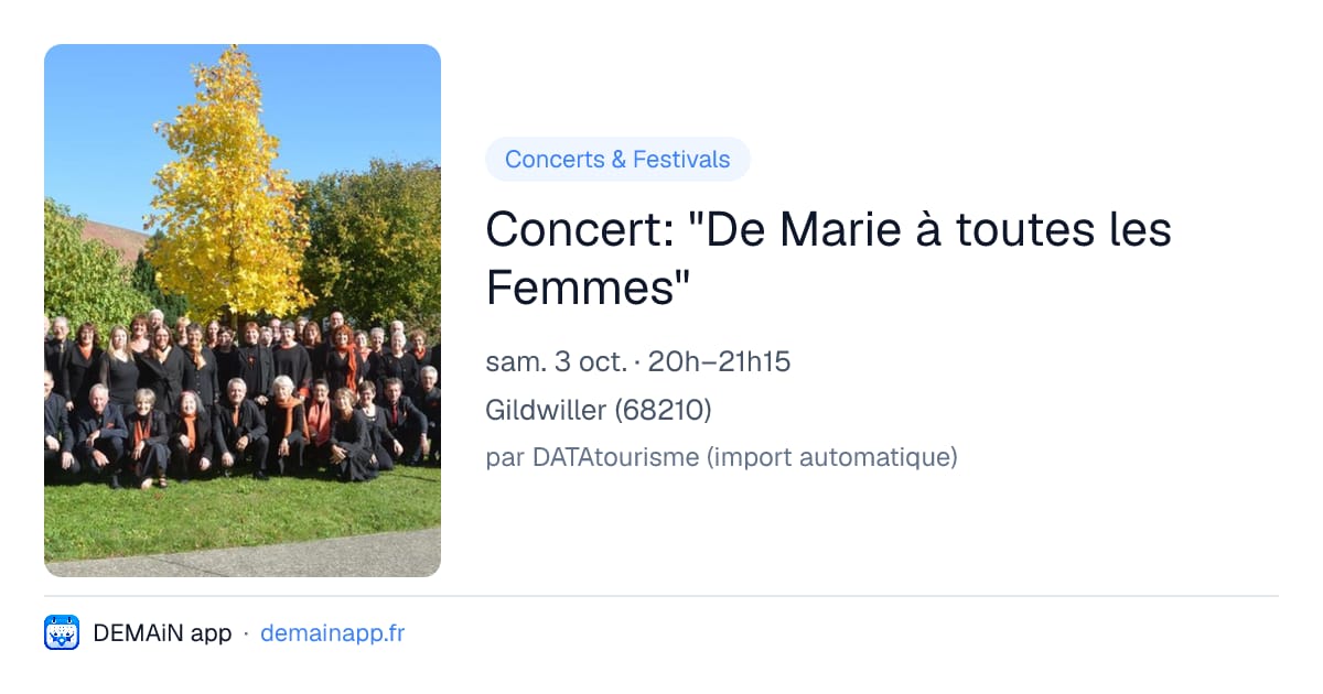 Concert: "De Marie à toutes les Femmes" — Gildwiller