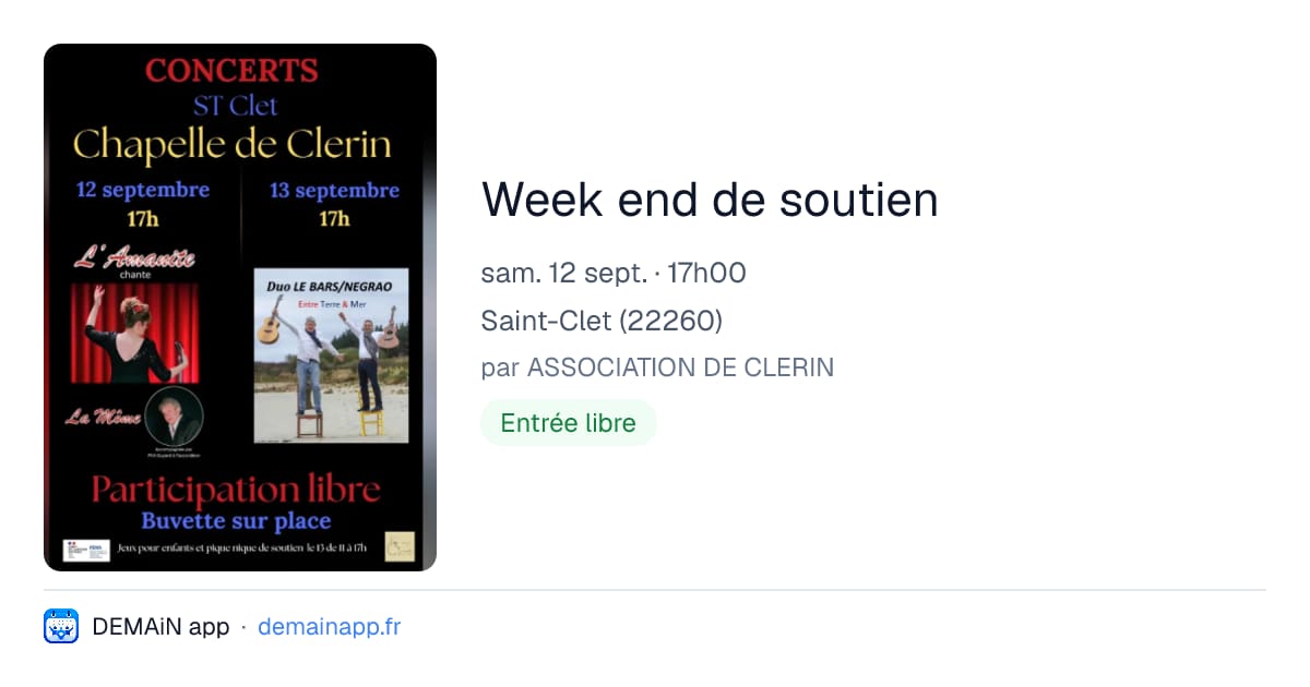 Week end de soutien — Saint-Clet