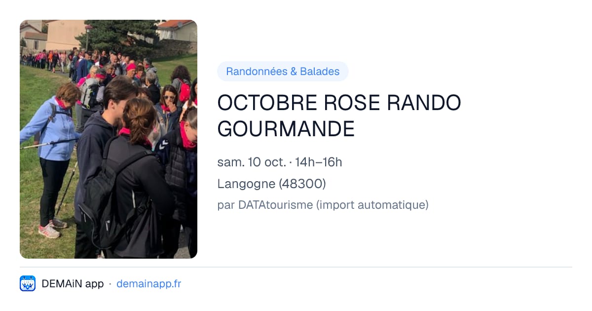 OCTOBRE ROSE RANDO GOURMANDE — Langogne