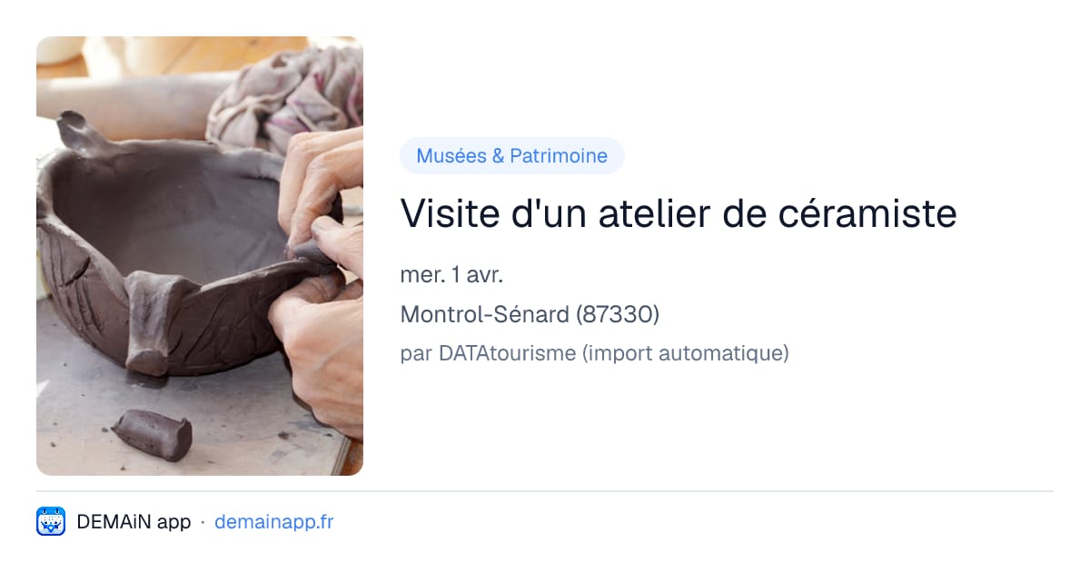 Visite d'un atelier de céramiste — Montrol-Sénard