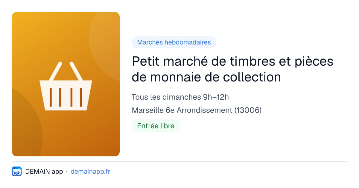Petit marché de timbres et pièces de monnaie de collection — Marseille 6e Arrondissement