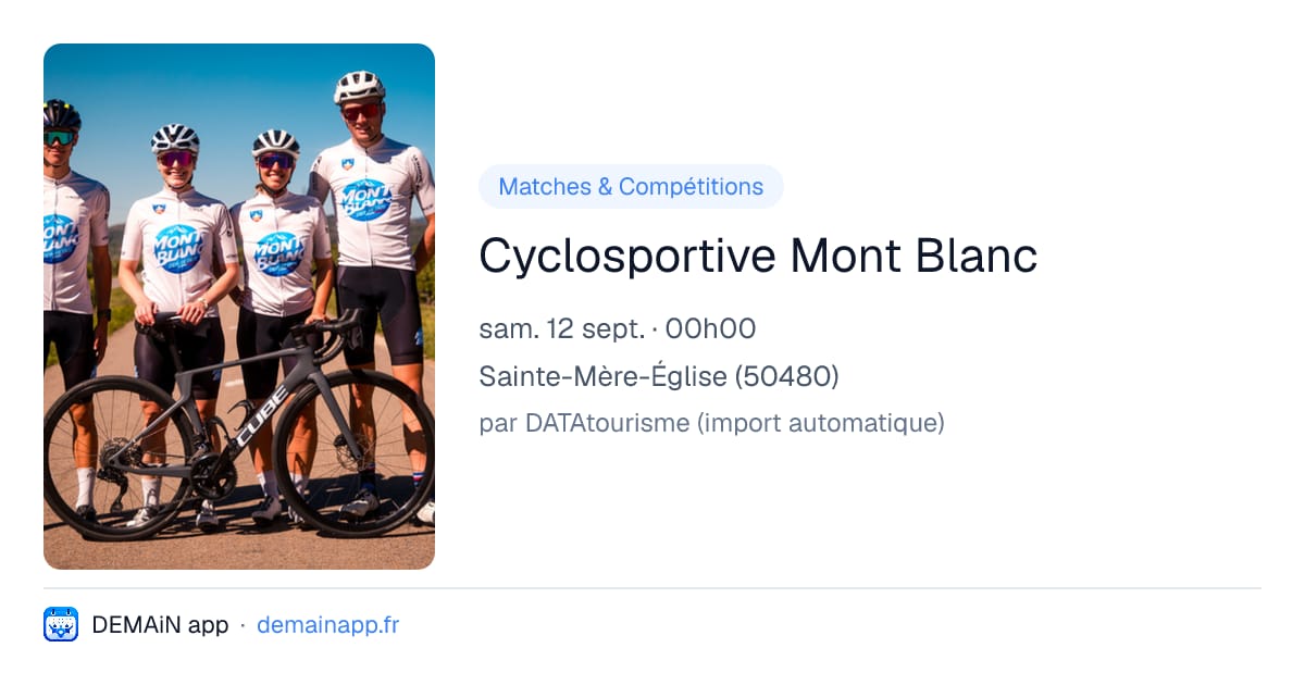 Cyclosportive Mont Blanc — Sainte-Mère-Église