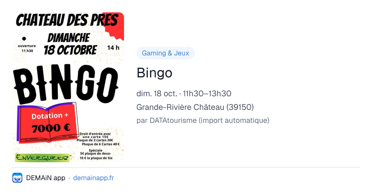 Bingo — Grande-Rivière Château