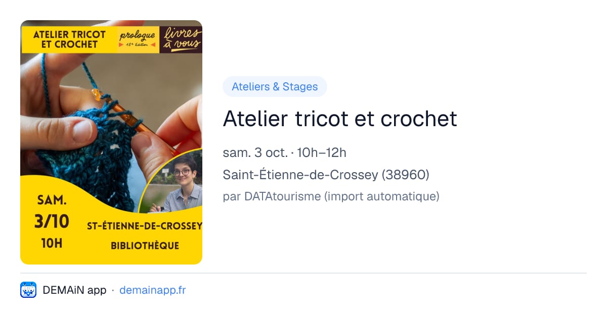 Atelier tricot et crochet — Saint-Étienne-de-Crossey