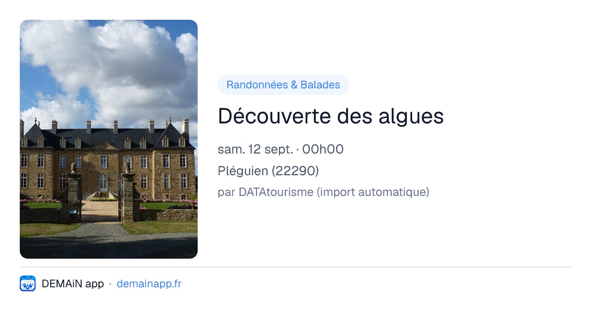 Découverte des algues — Pléguien