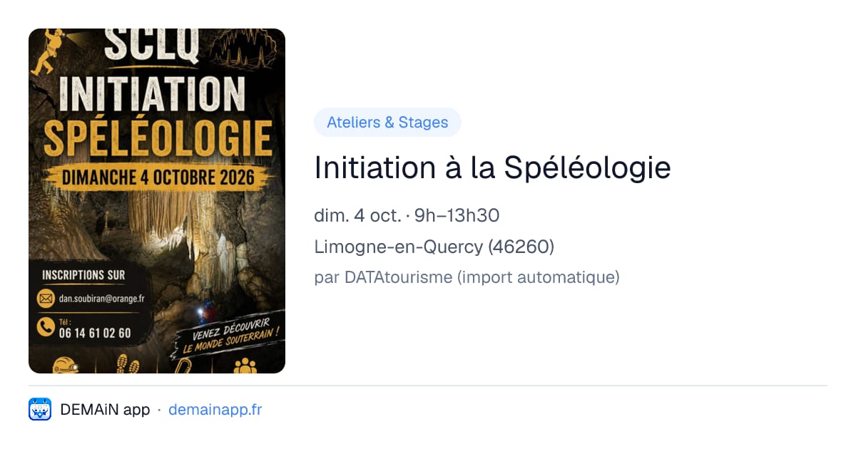 Initiation à la Spéléologie — Limogne-en-Quercy