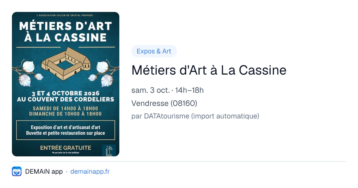 Métiers d'Art à La Cassine — Vendresse