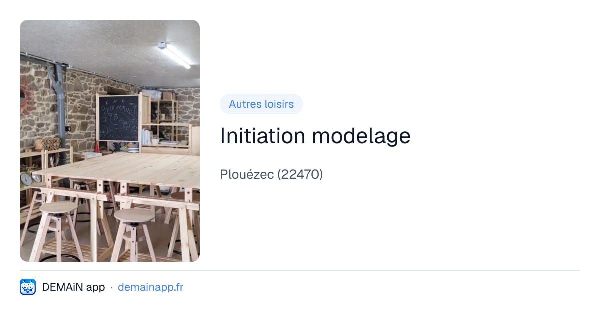 Initiation modelage — Plouézec