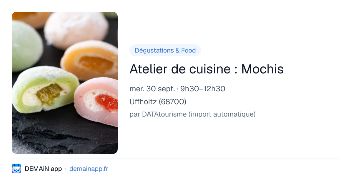 Atelier de cuisine : Mochis — Uffholtz