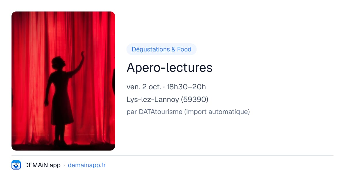 Apero-lectures — Lys-lez-Lannoy
