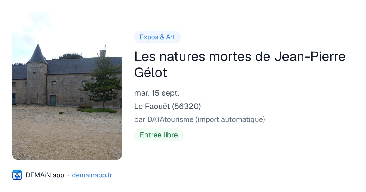 Les natures mortes de Jean-Pierre Gélot — Le Faouët