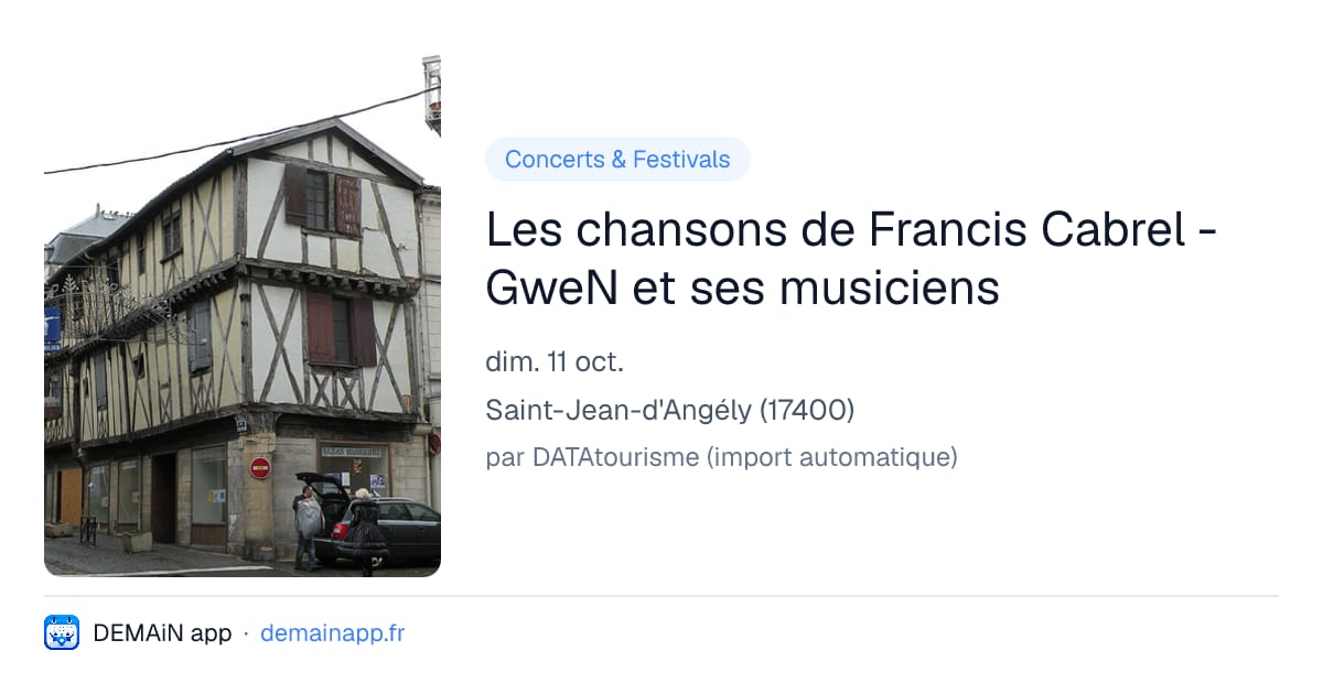 Les chansons de Francis Cabrel - GweN et ses musiciens — Saint-Jean-d'Angély