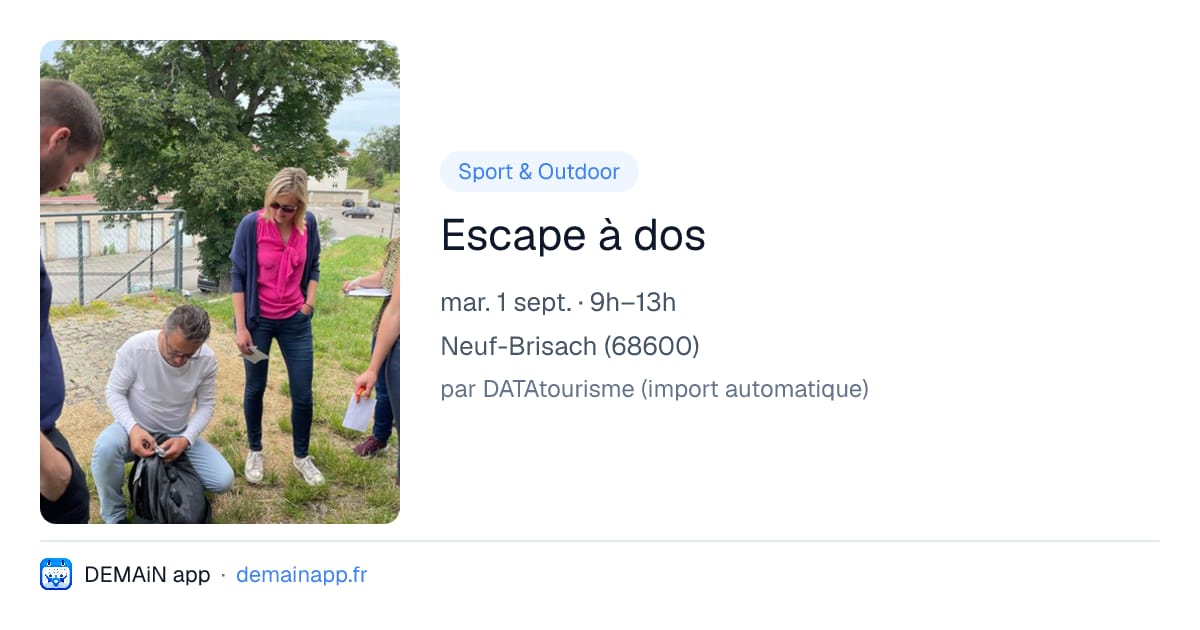 Escape à dos — Neuf-Brisach