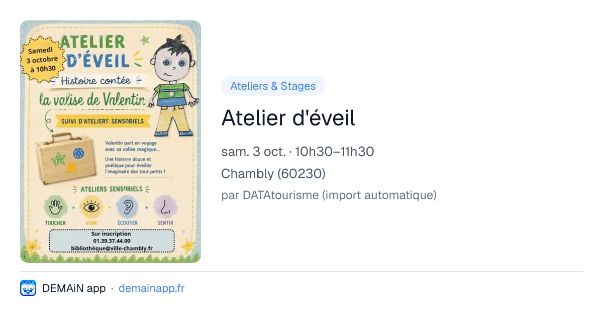 Atelier d'éveil — Chambly
