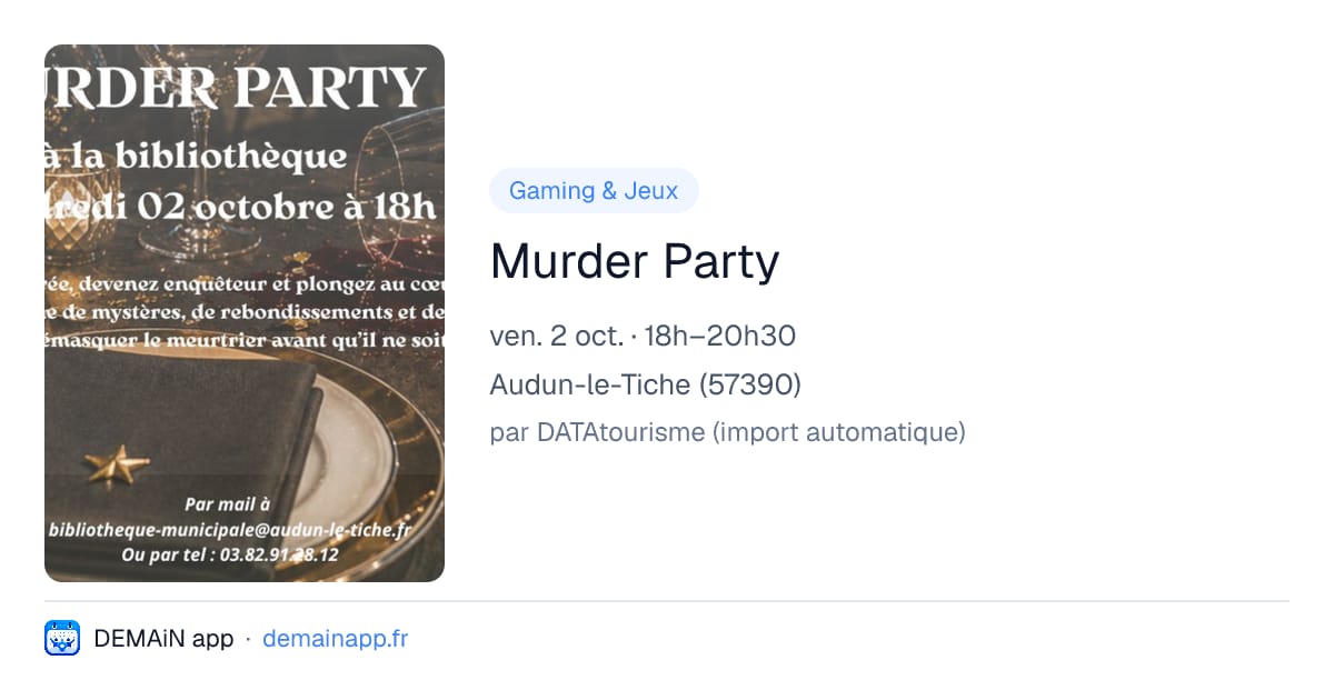 Murder Party — Audun-le-Tiche