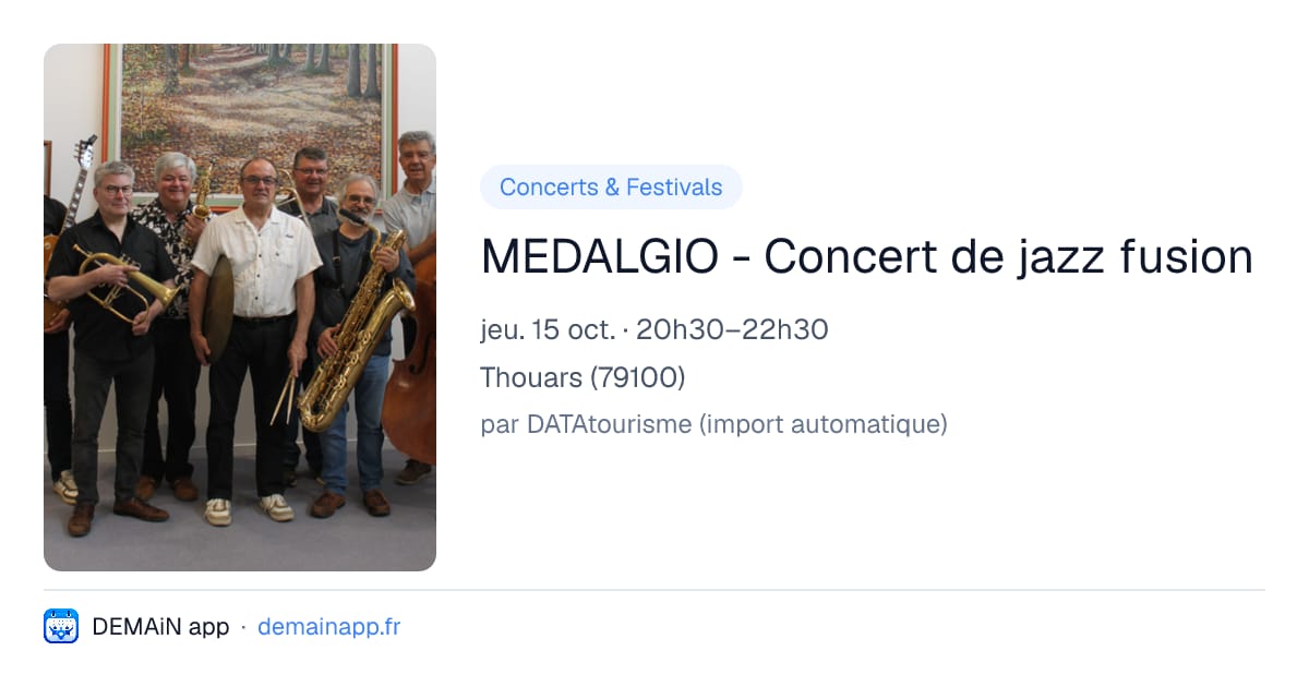 MEDALGIO - Concert de jazz fusion — Thouars