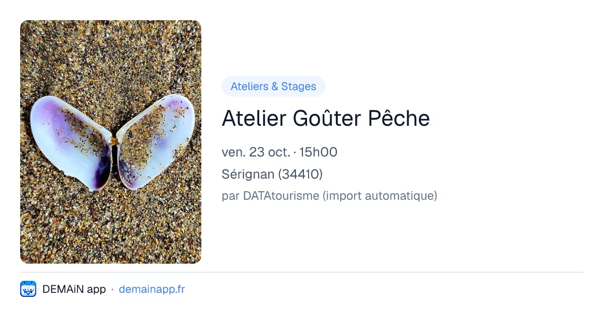 Atelier Goûter Pêche — Sérignan