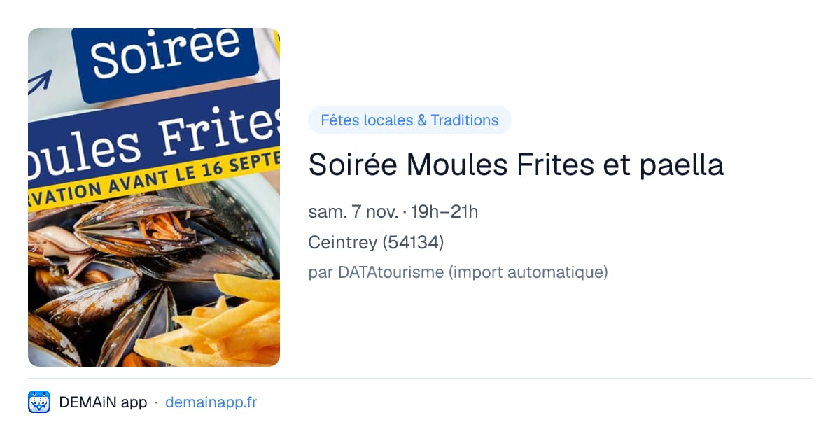 Soirée Moules Frites et paella — Ceintrey