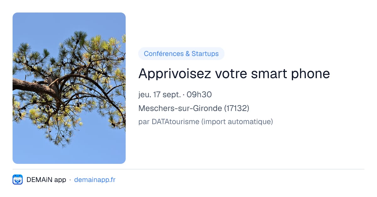 Apprivoisez votre smart phone — Meschers-sur-Gironde