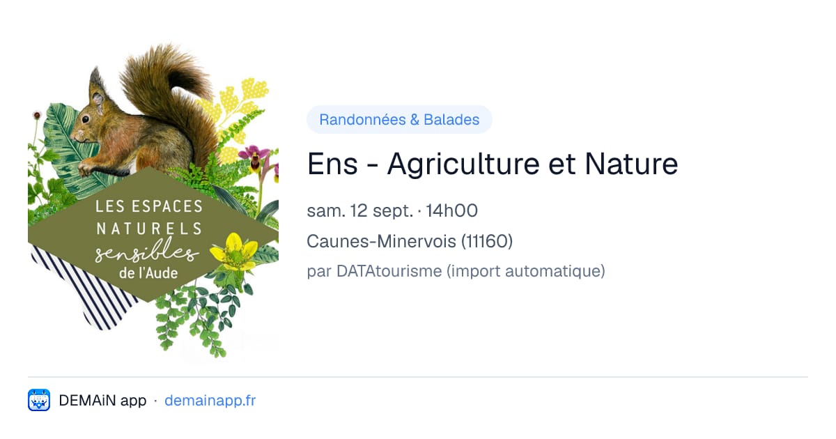 Ens - Agriculture et Nature — Caunes-Minervois