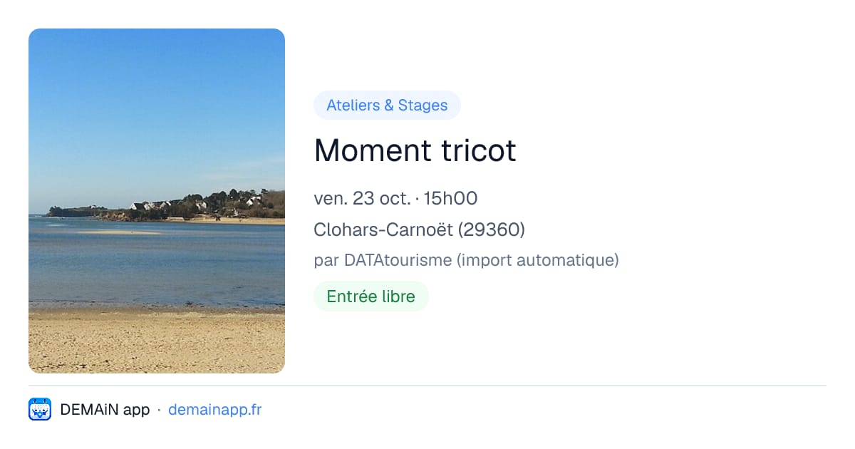 Moment tricot — Clohars-Carnoët