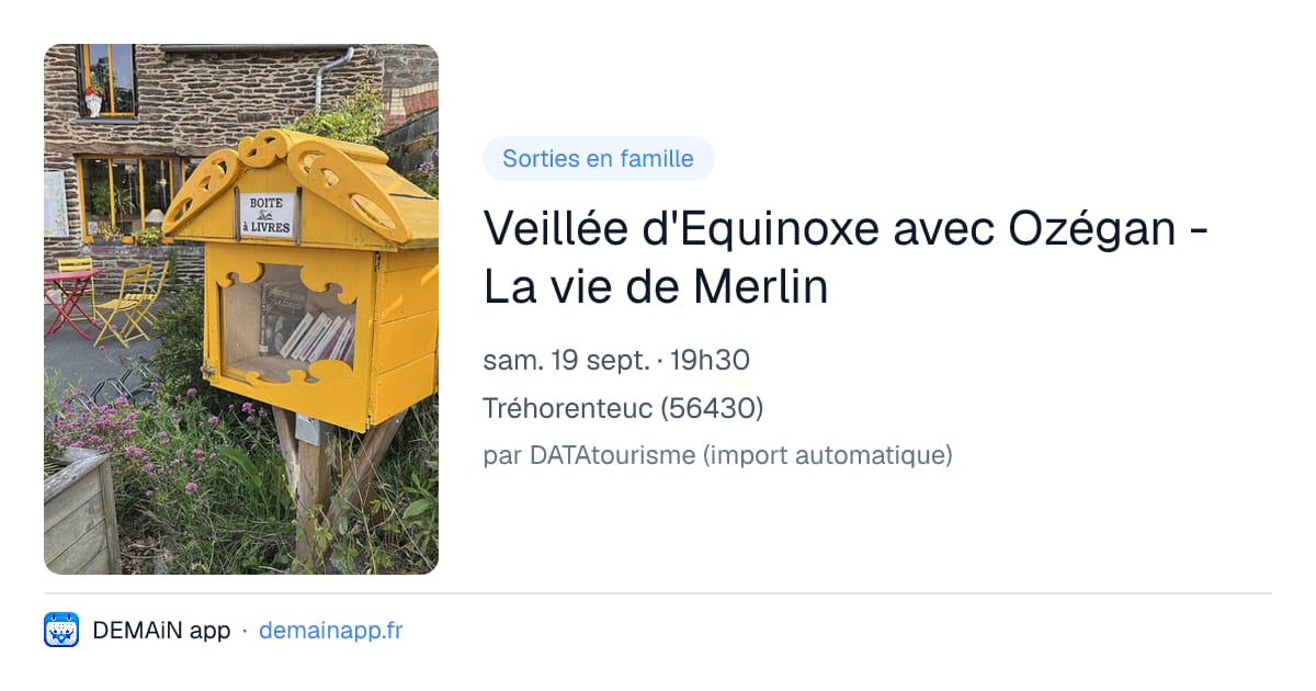 Veillée d'Equinoxe avec Ozégan - La vie de Merlin — Tréhorenteuc