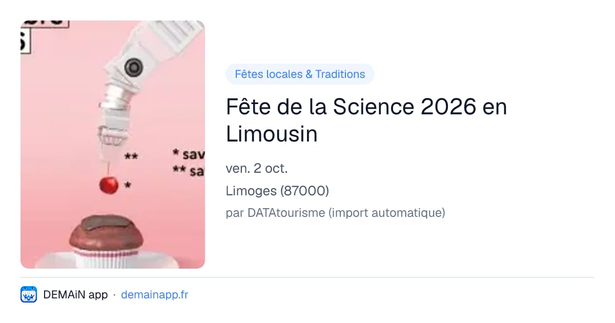Fête de la Science 2026 en Limousin — Limoges