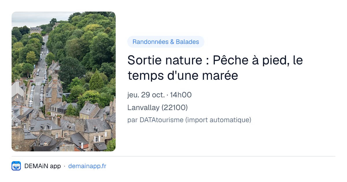 Sortie nature : Pêche à pied, le temps d'une marée — Lanvallay