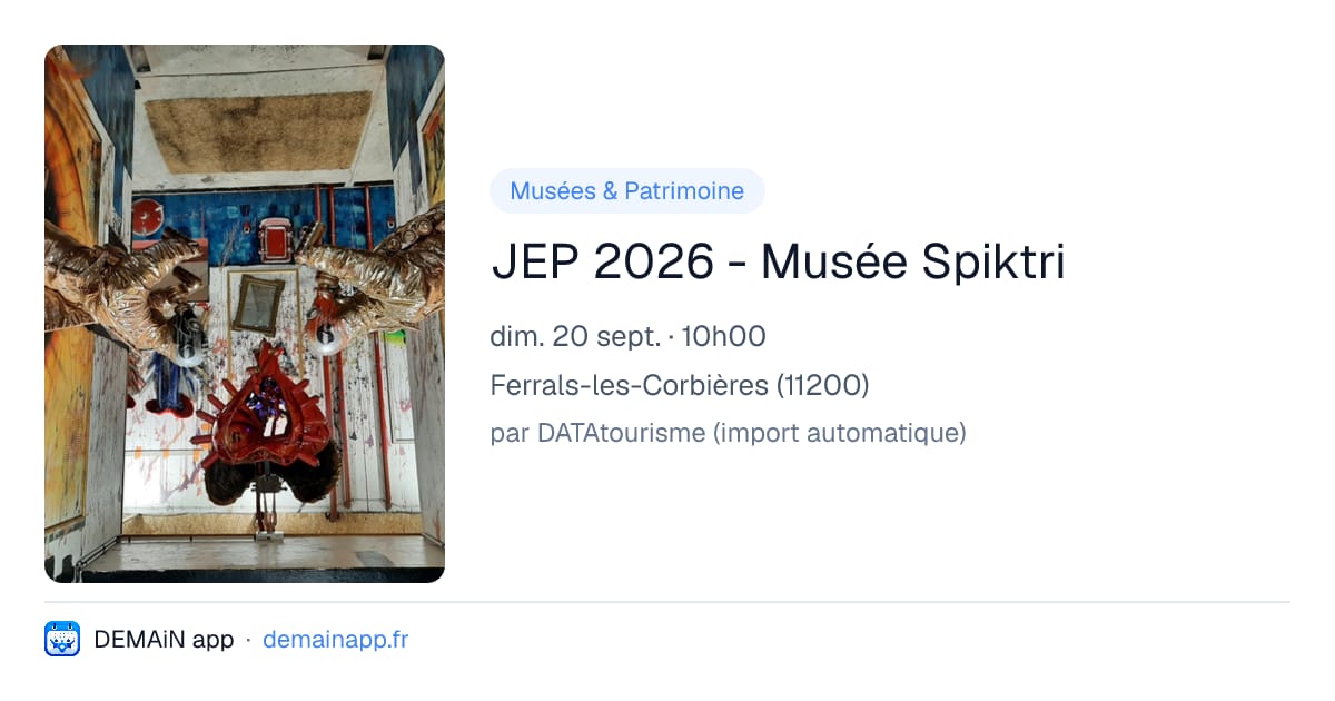JEP 2026 - Musée Spiktri — Ferrals-les-Corbières