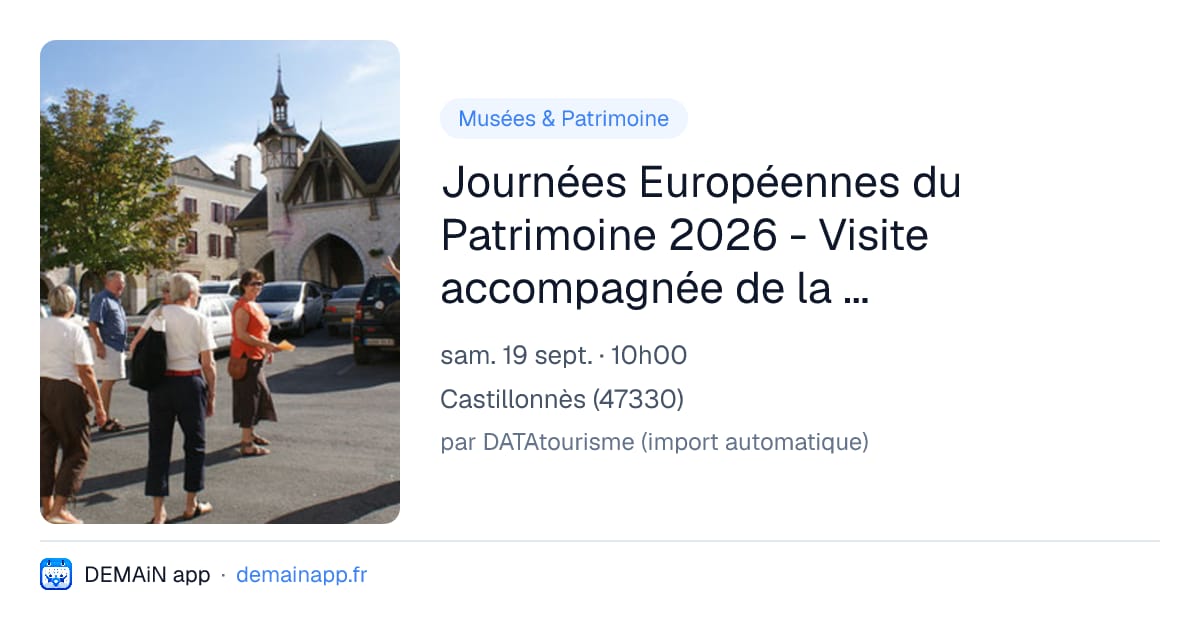 Journées Européennes du Patrimoine 2026 - Visite accompagnée de la bastide de Castillonnès — Castillonnès