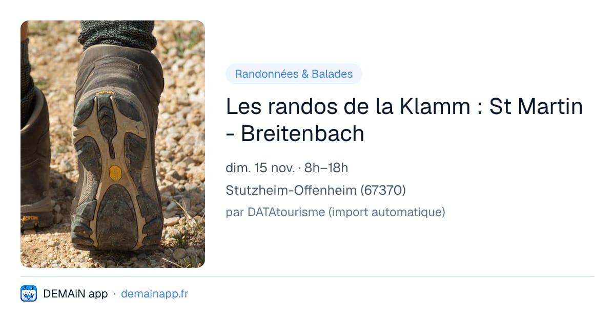 Les randos de la Klamm : St Martin - Breitenbach — Stutzheim-Offenheim