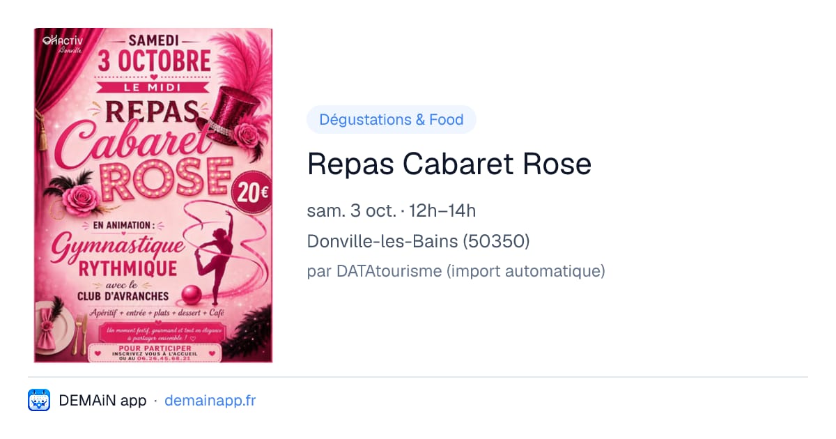 Repas Cabaret Rose — Donville-les-Bains