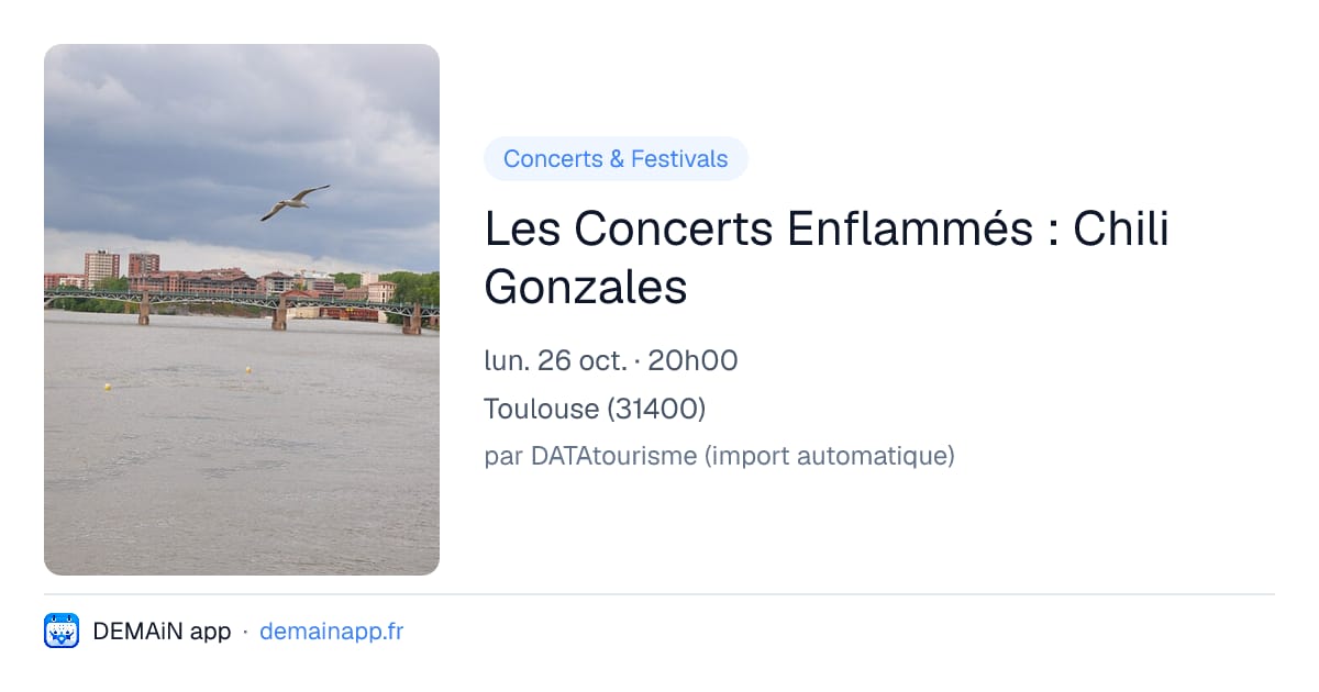Les Concerts Enflammés : Chili Gonzales — Toulouse