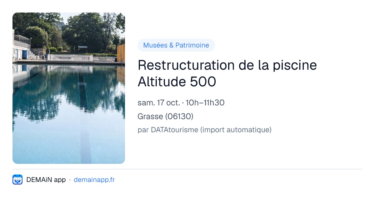 Restructuration de la piscine Altitude 500 — Grasse