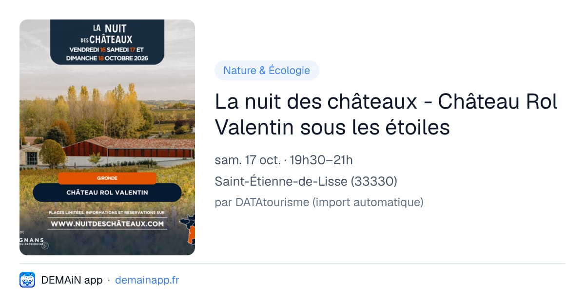 La nuit des châteaux - Château Rol Valentin sous les étoiles — Saint-Étienne-de-Lisse