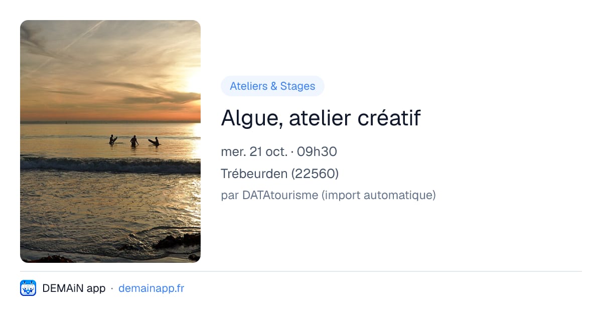 Algue, atelier créatif — Trébeurden