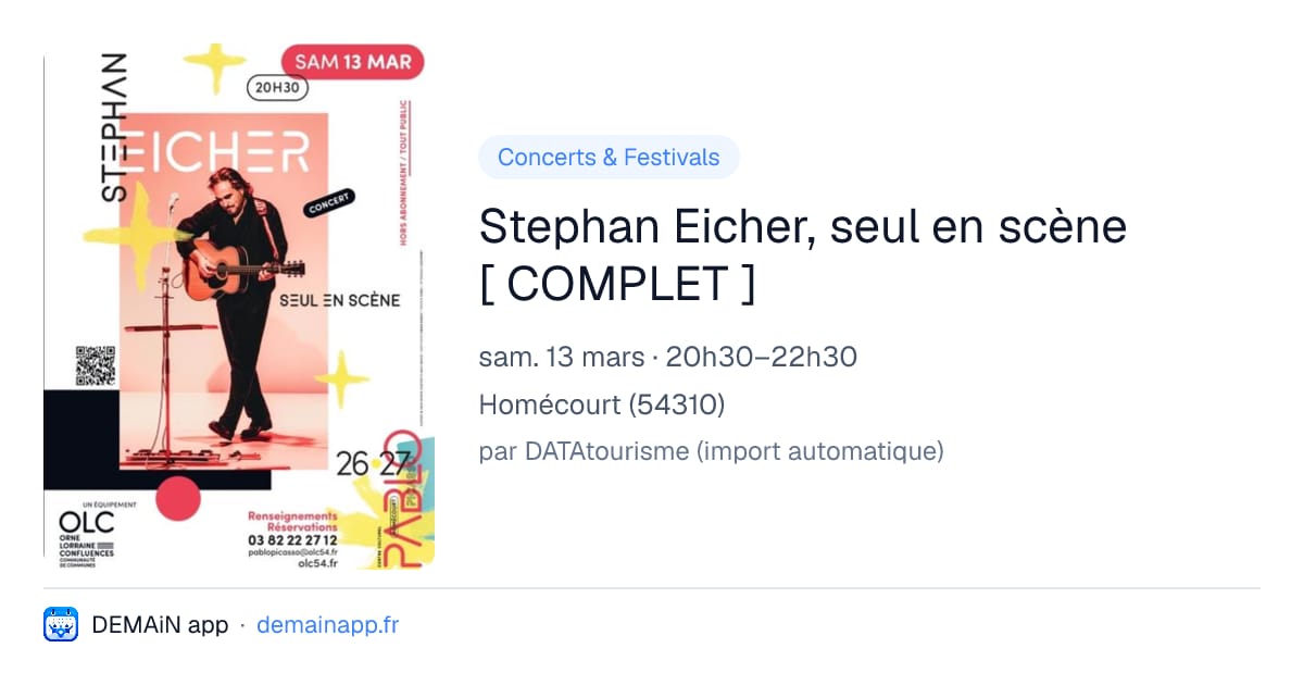 Stephan Eicher, seul en scène [ COMPLET ] — Homécourt