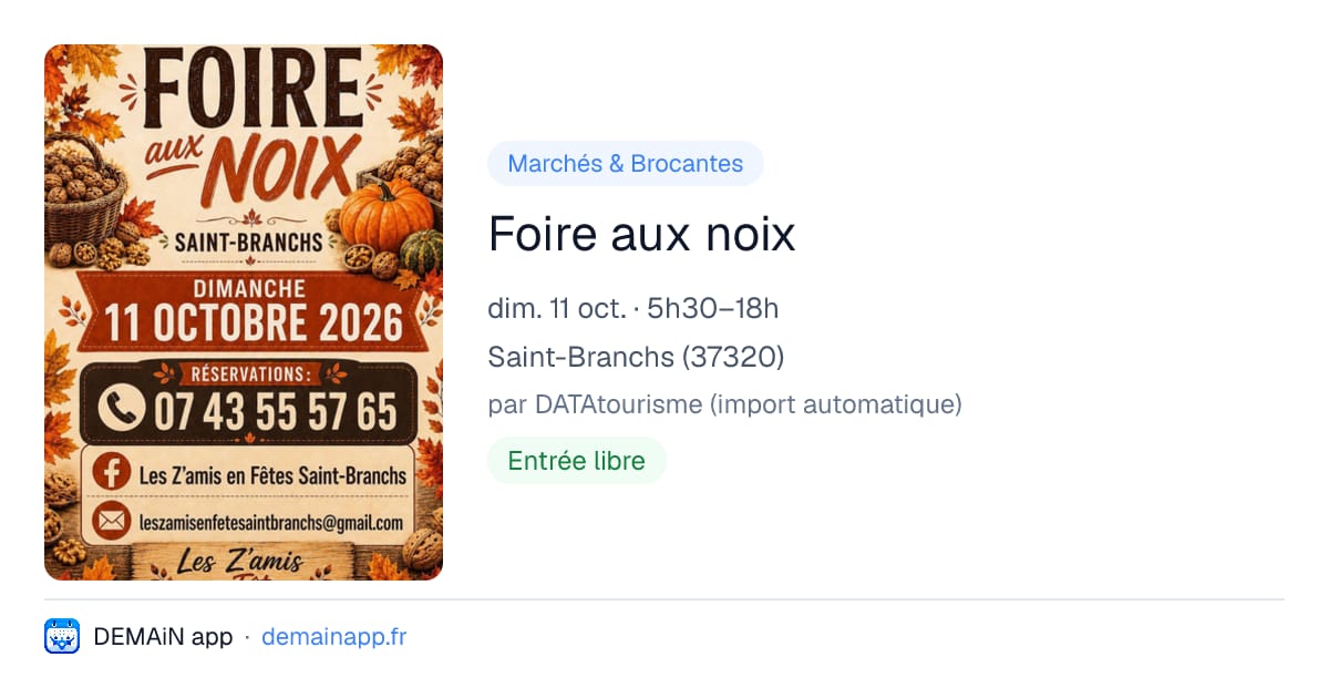 Foire aux noix — Saint-Branchs