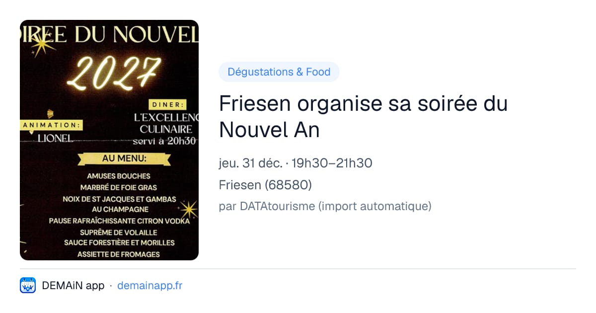 Friesen organise sa soirée du Nouvel An — Friesen