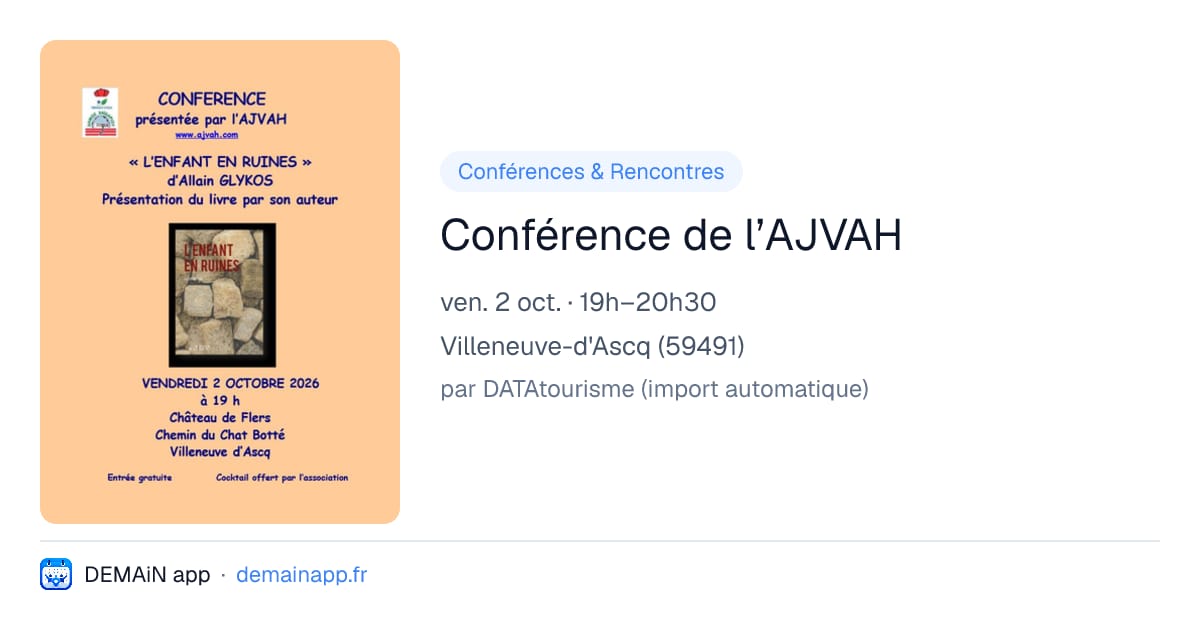 Conférence de l’AJVAH — Villeneuve-d'Ascq