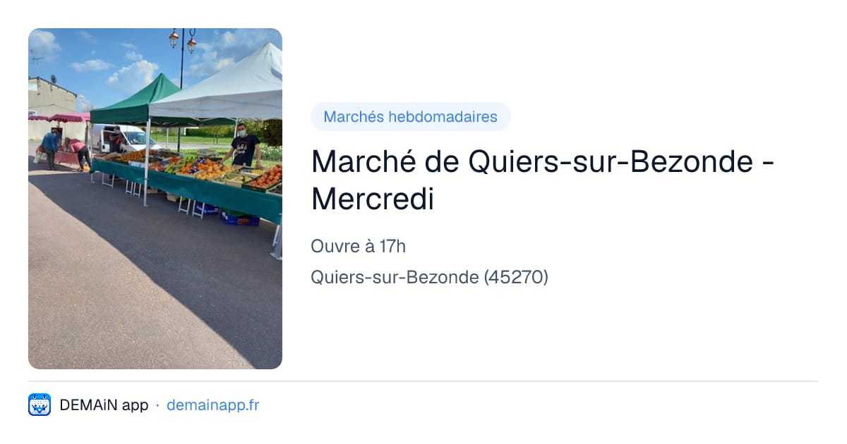 Marché de Quiers-sur-Bezonde - Mercredi — Quiers-sur-Bezonde