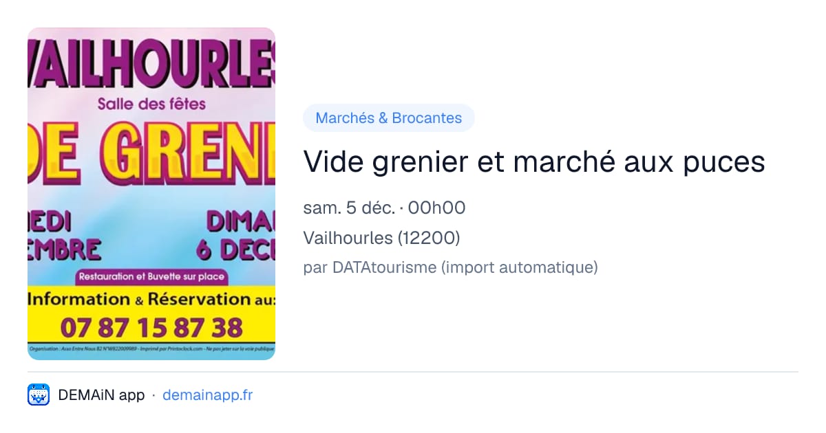 Vide grenier et marché aux puces — Vailhourles