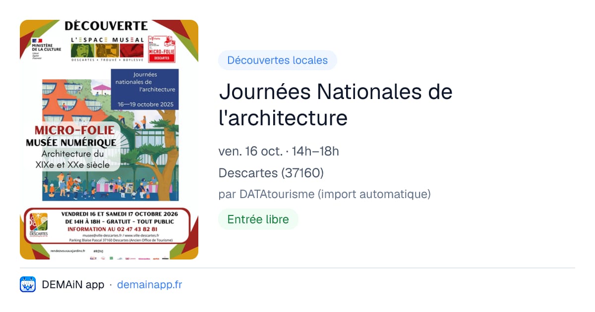 Journées Nationales de l'architecture — Descartes