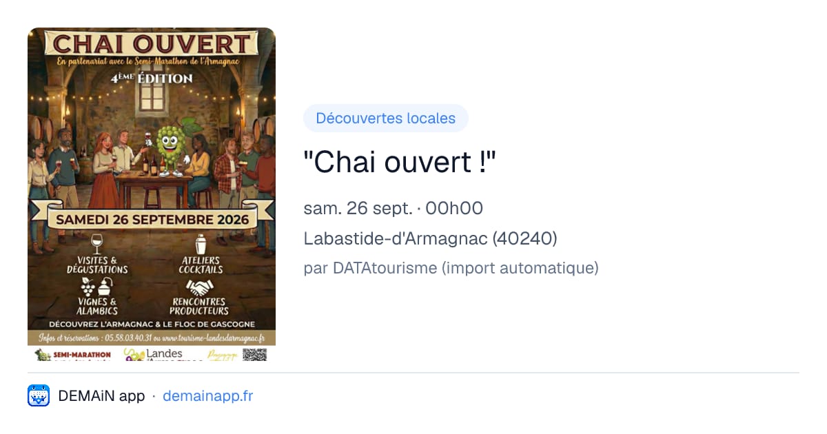 "Chai ouvert !" — Labastide-d'Armagnac
