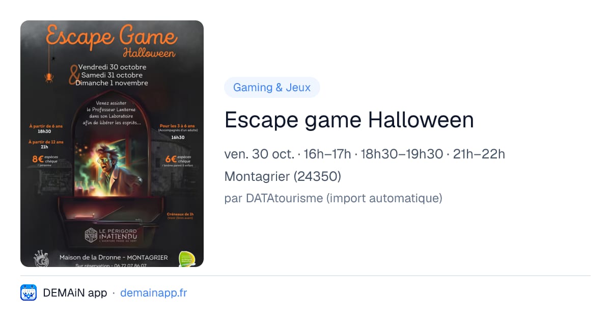 Escape game Halloween — Montagrier