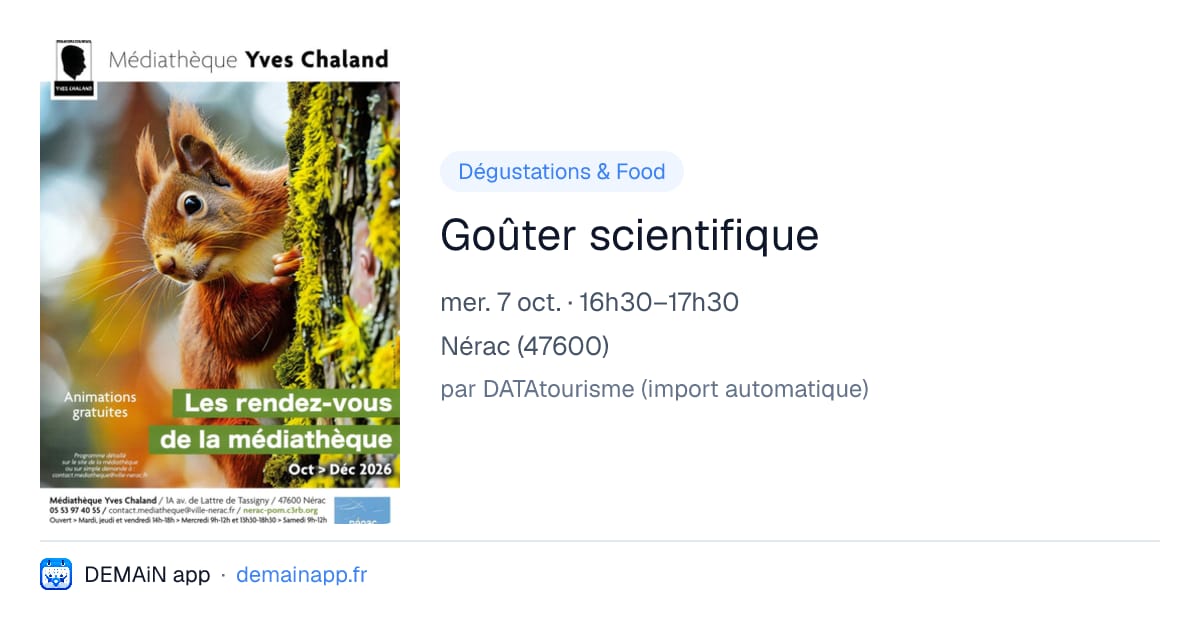 Goûter scientifique — Nérac